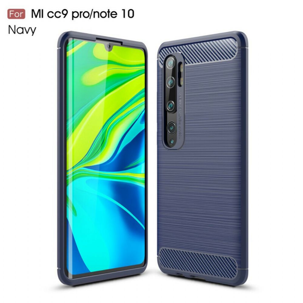 Hülle Für Xiaomi Mi Note 10 / 10 Pro Gebürstete Kohlefaser