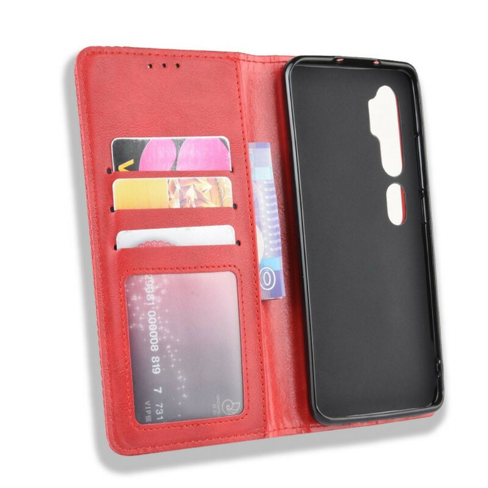 Schutzhülle Für Xiaomi Mi Note 10 / 10 Pro Flip Case Stilisierter Vintage-ledereffekt