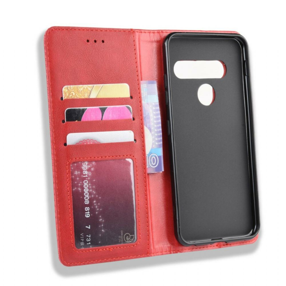 Schutzhülle Für LG G8S ThinQ Flip Case Gestylter Vintage-leder-effekt