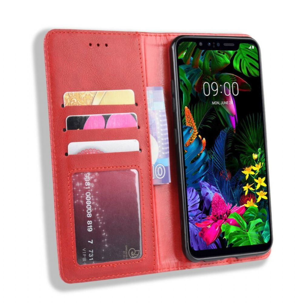 Schutzhülle Für LG G8S ThinQ Flip Case Gestylter Vintage-leder-effekt