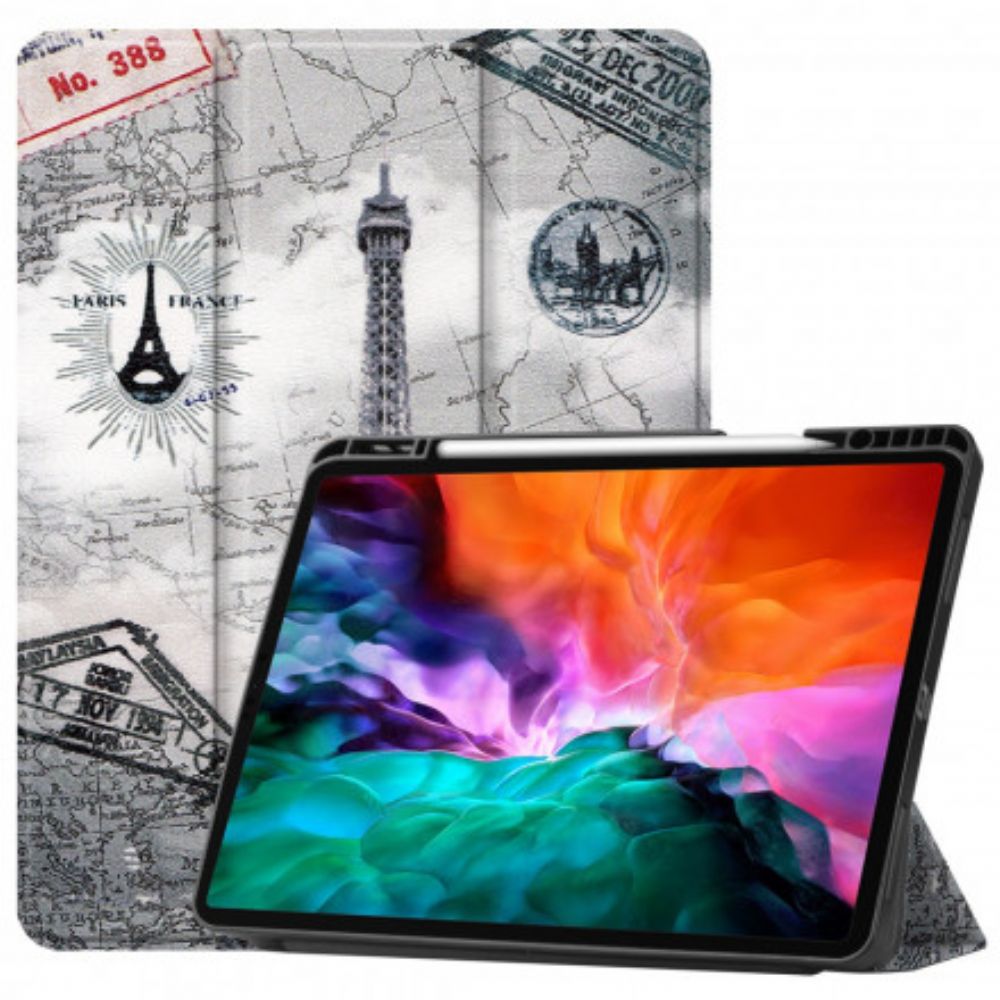 Schutzhülle Für iPad Pro 12.9" (2024) (2024) (2018) Eiffelturm Stifthalter