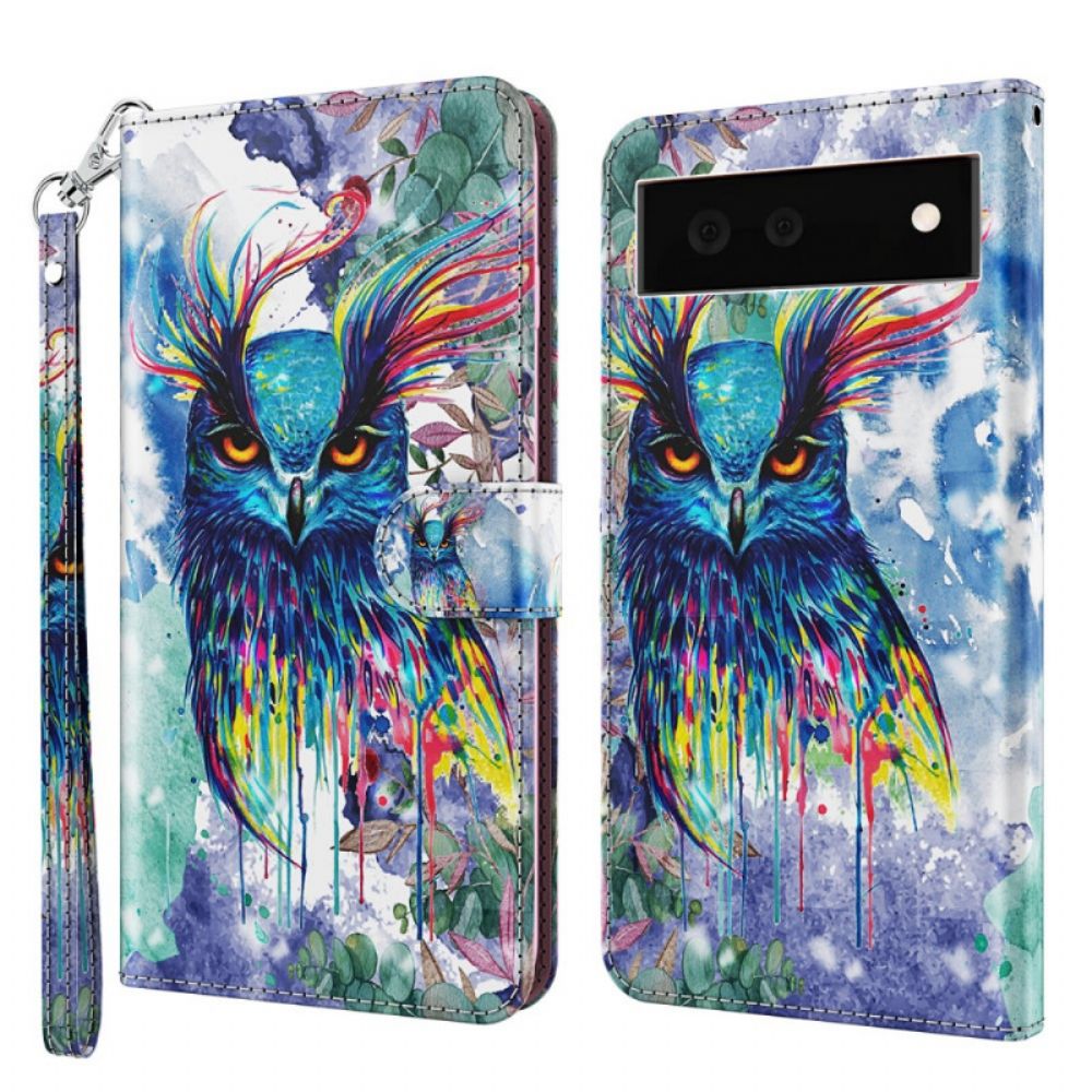 Flip Case Für Google Pixel 6 Aquarellvogel