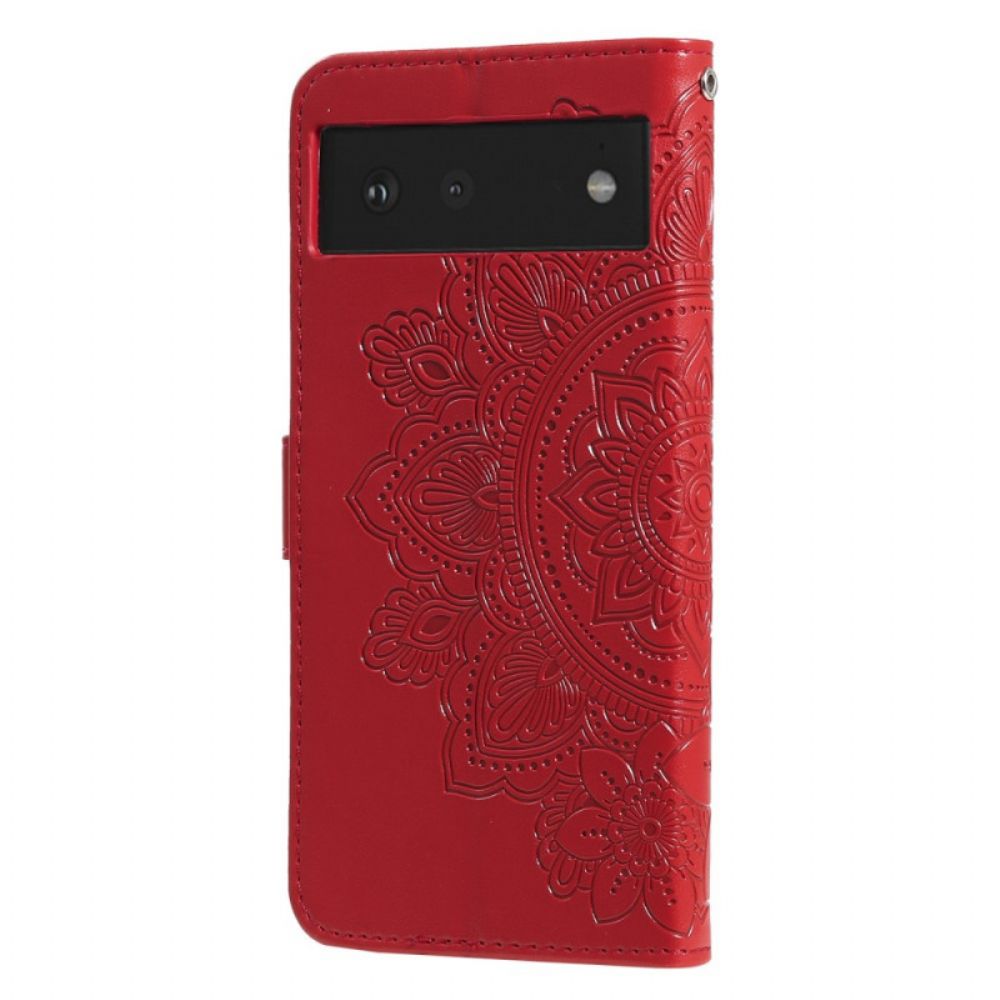 Flip Case Für Google Pixel 6 Blumen-mandala