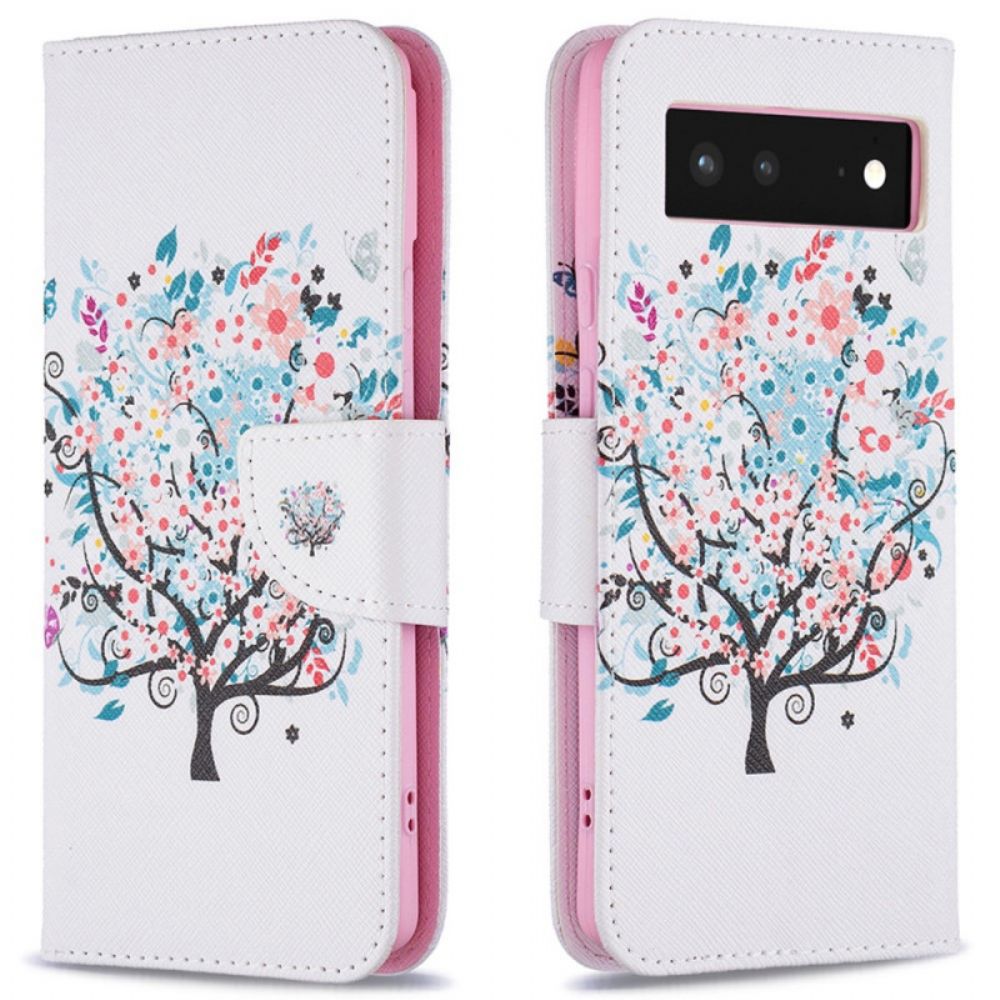 Flip Case Für Google Pixel 6 Blumiger Baum