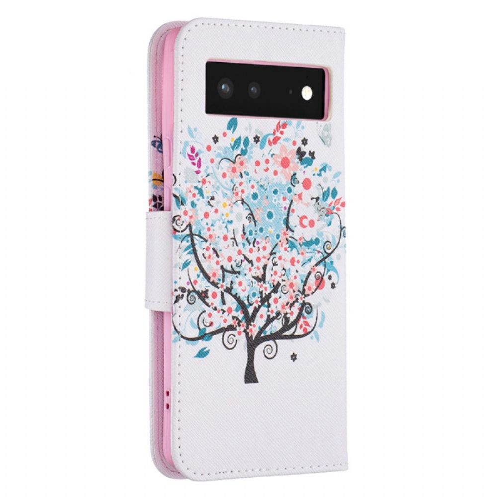 Flip Case Für Google Pixel 6 Blumiger Baum