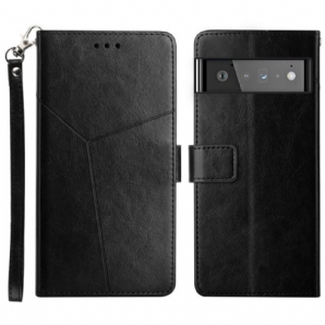 Flip Case Für Google Pixel 6 Geo Y Design Leather Style