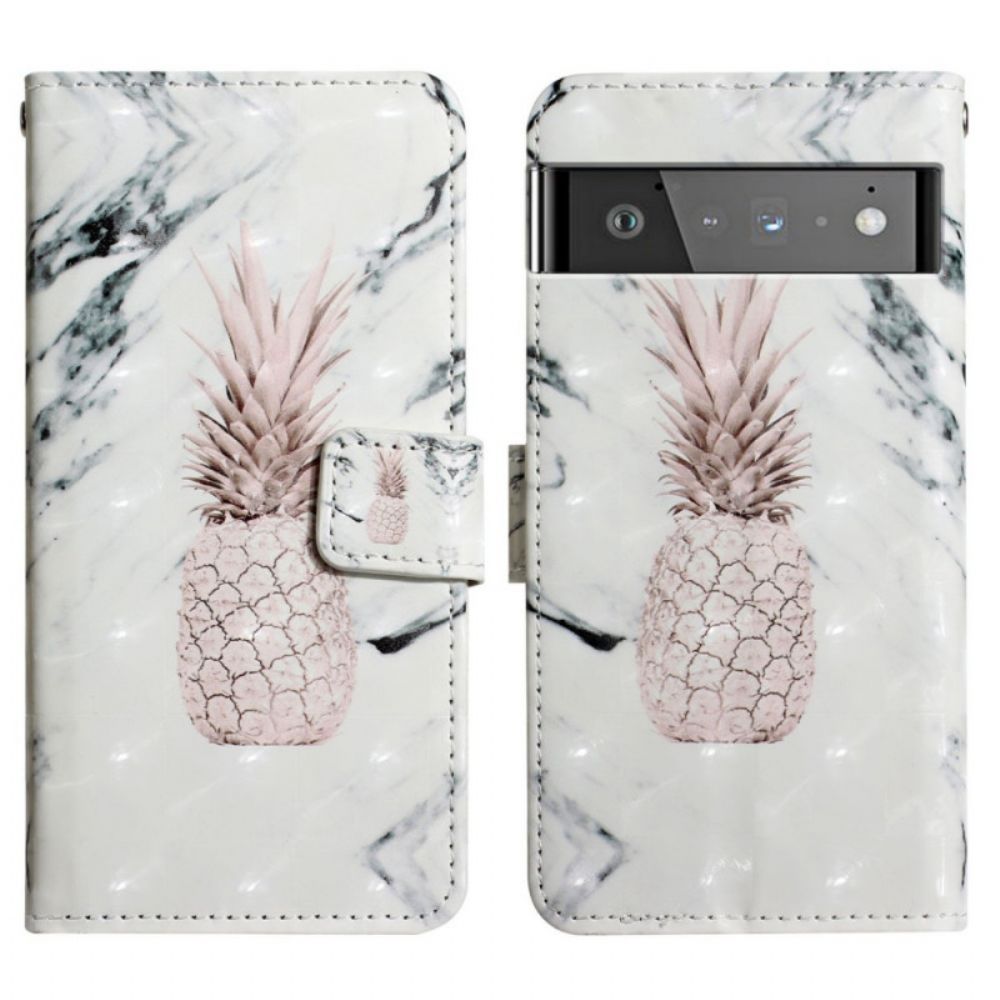 Flip Case Für Google Pixel 6 Lichtpunkt Ananas