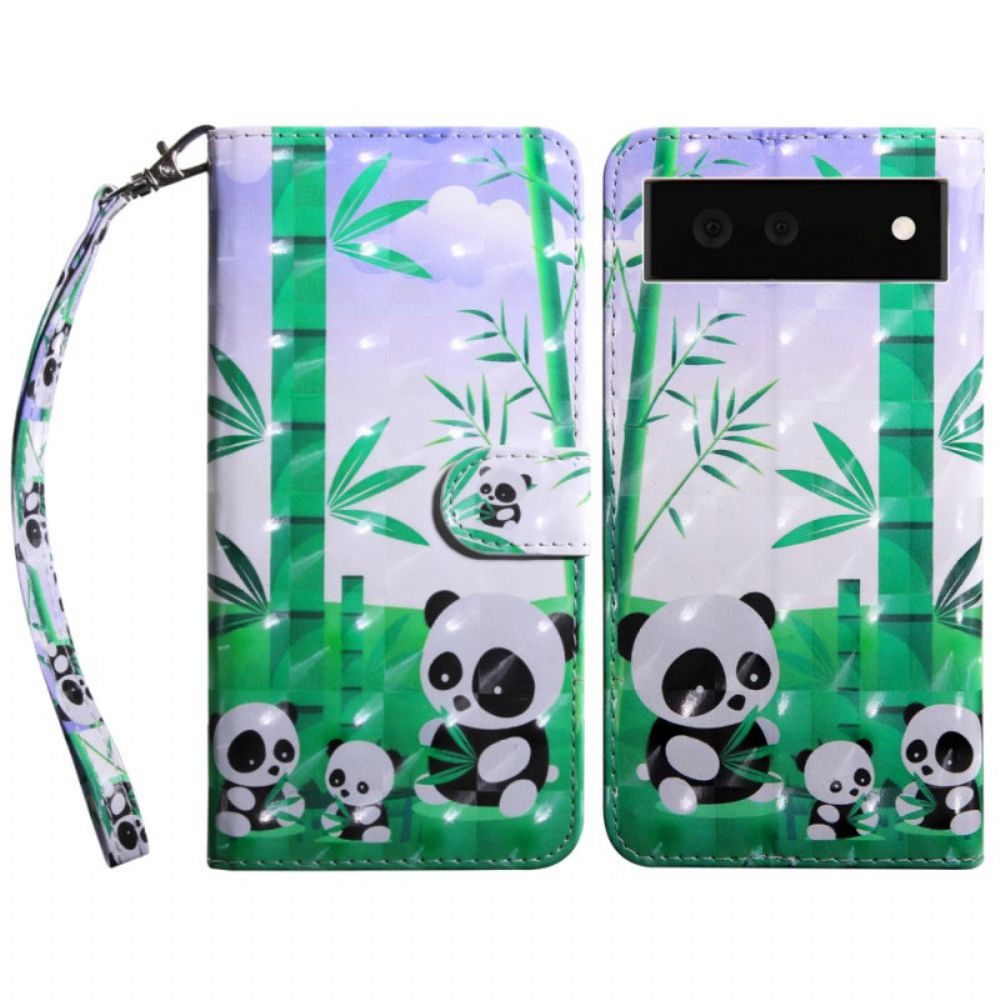 Flip Case Für Google Pixel 6 Panda-familie