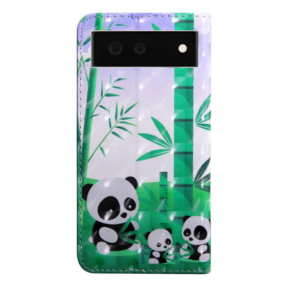 Flip Case Für Google Pixel 6 Panda-familie