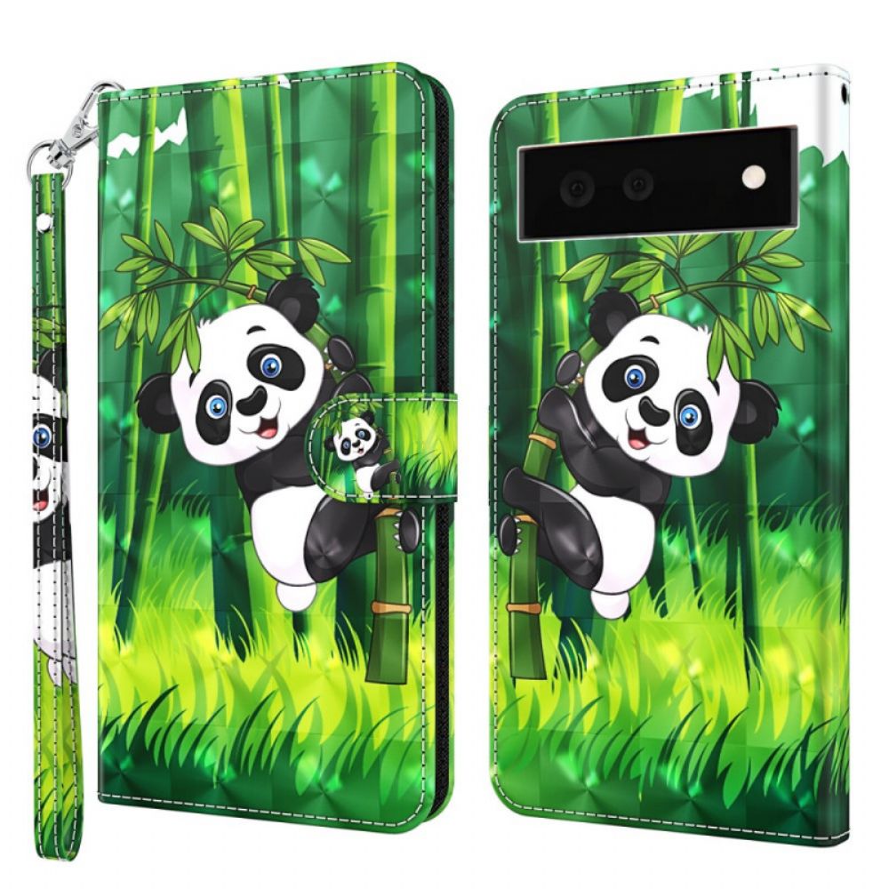 Flip Case Für Google Pixel 6 Panda Und Bambus