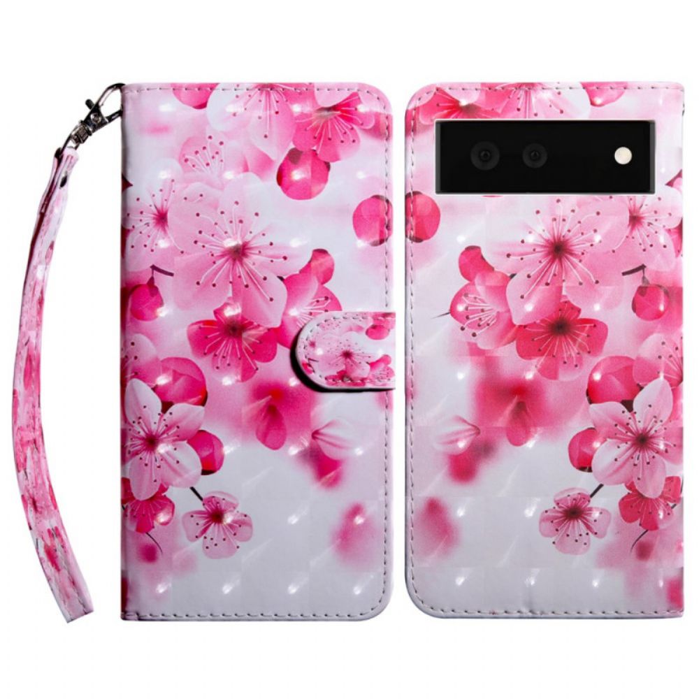 Flip Case Für Google Pixel 6 Rosa Blumen