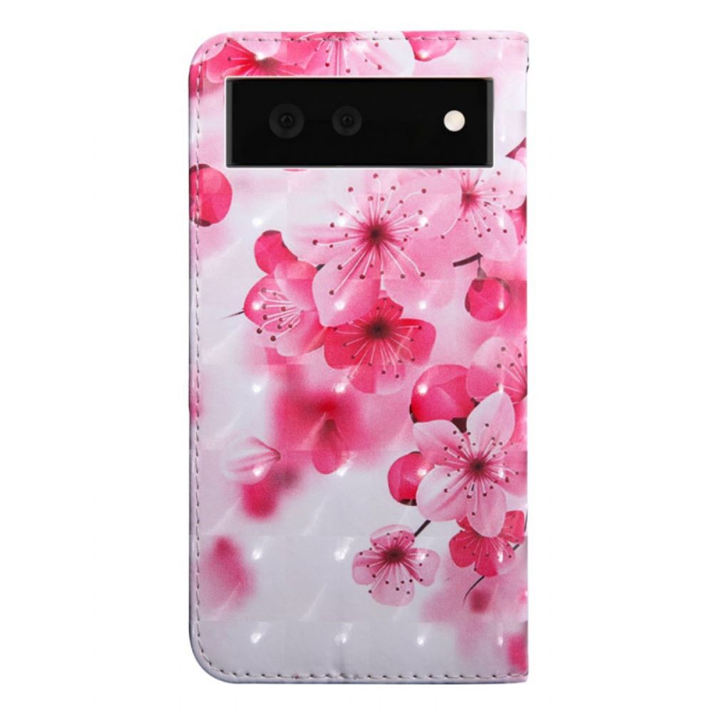 Flip Case Für Google Pixel 6 Rosa Blumen