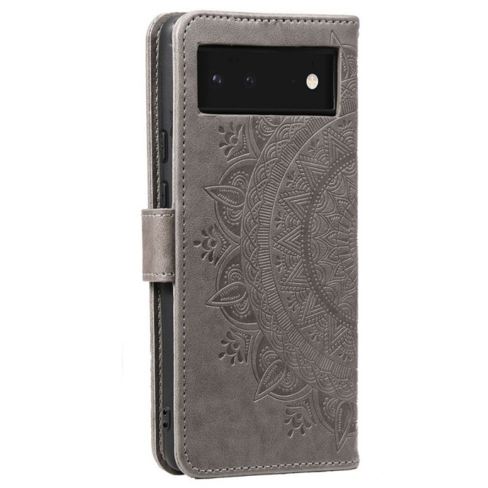 Flip Case Für Google Pixel 6 Sonnen-mandala