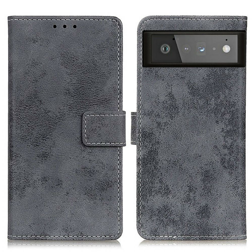 Flip Case Für Google Pixel 6 Vintage-leder-effekt