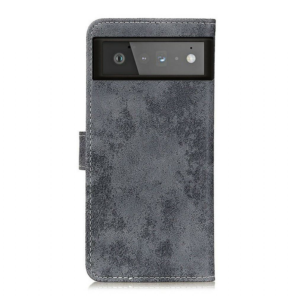 Flip Case Für Google Pixel 6 Vintage-leder-effekt