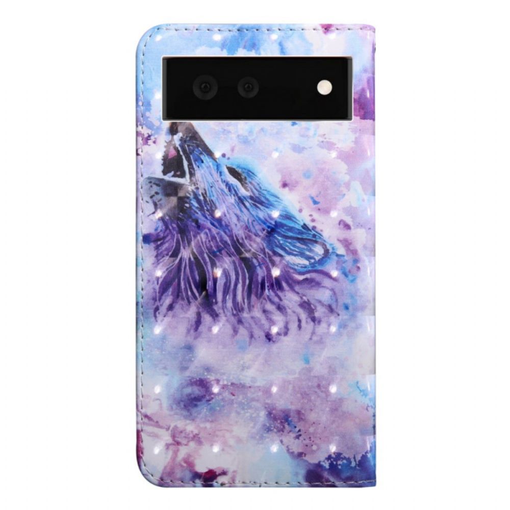 Lederhüllen Für Google Pixel 6 Aquarell Wolf