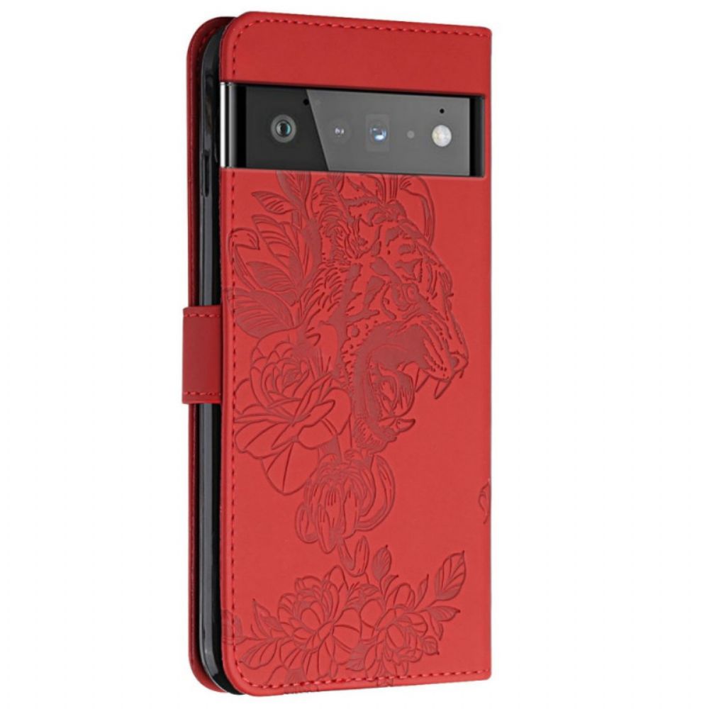 Lederhüllen Für Google Pixel 6 Barock Tiger Und Strass