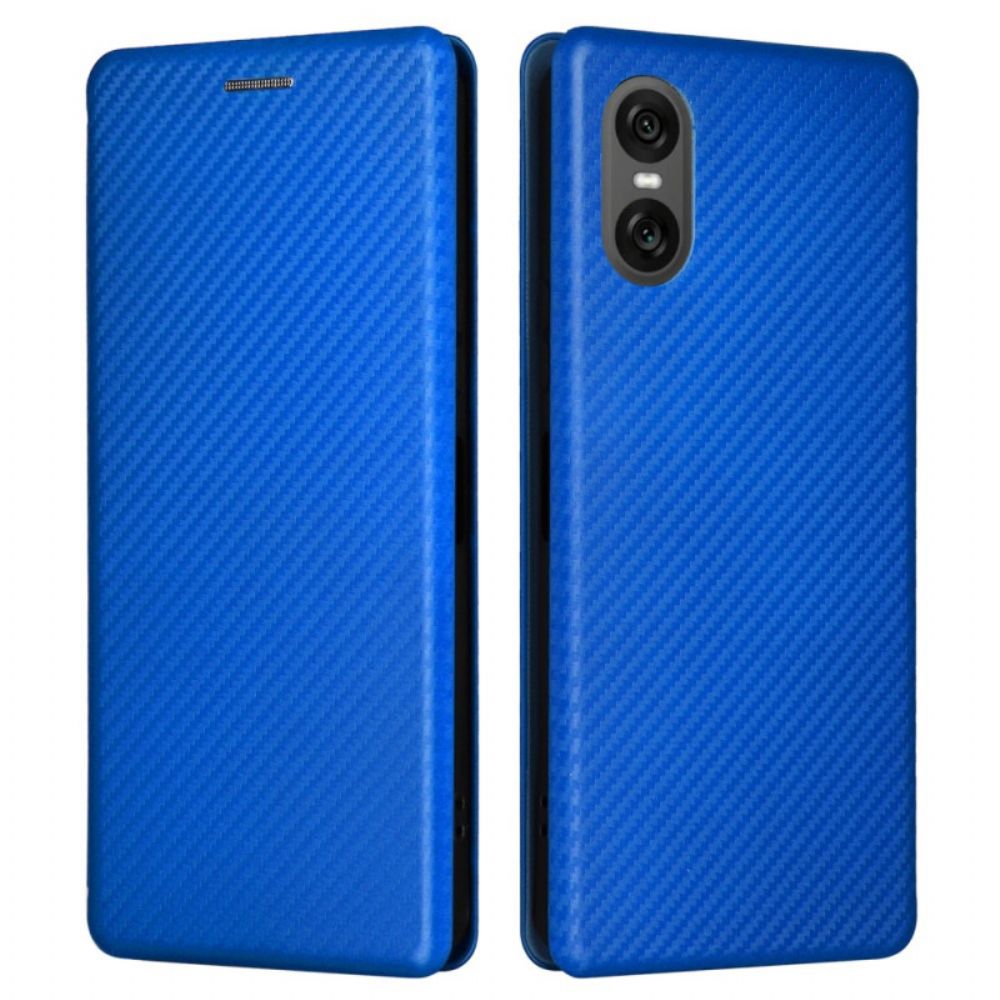 Flip Case Für Sony Xperia 10 Vi Kohlefaser