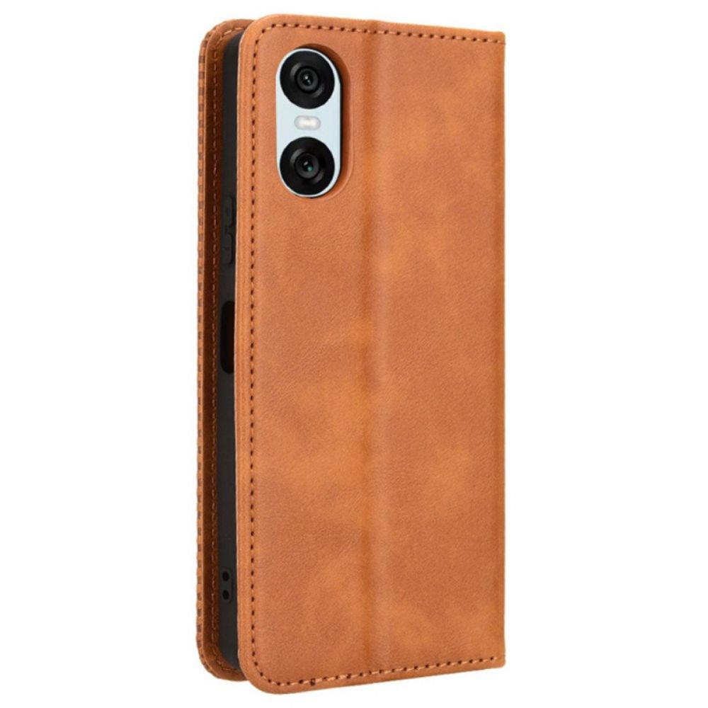 Flip Case Sony Xperia 10 Vi Handyhülle Vintage-stil