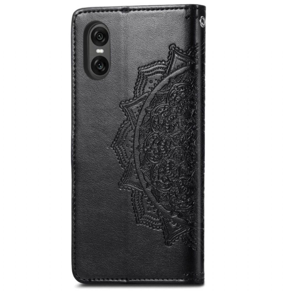 Lederhüllen Sony Xperia 10 Vi Handyhülle Barockes Mandala Mit Riemen