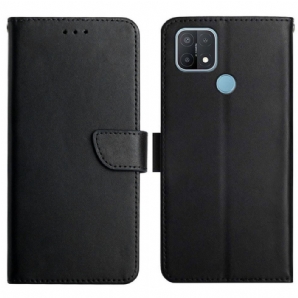 Flip Case Für Oppo A15 Echtes Nappaleder