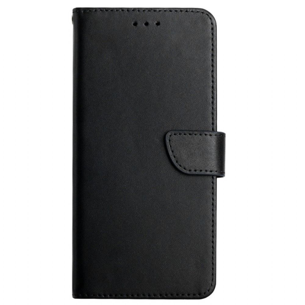 Flip Case Für Oppo A15 Echtes Nappaleder