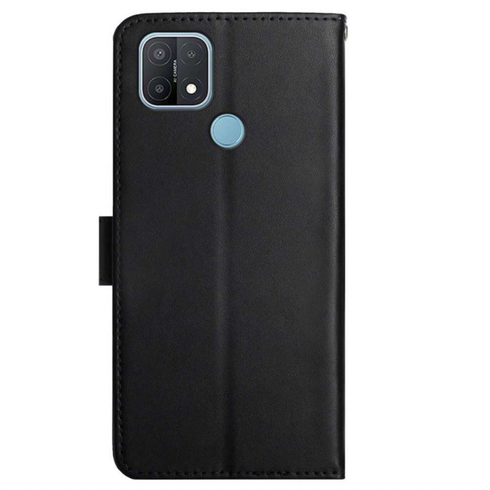 Flip Case Für Oppo A15 Echtes Nappaleder