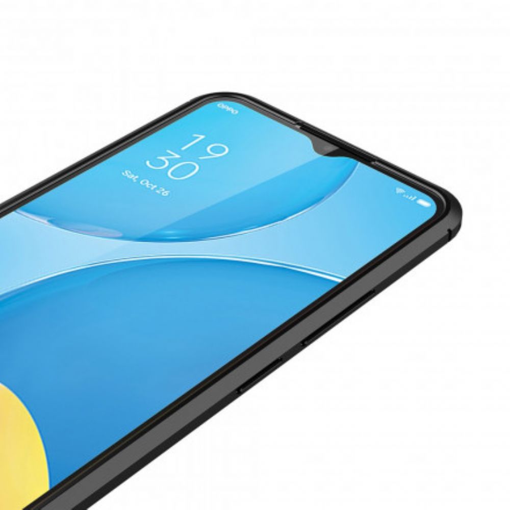 Handyhülle Für Oppo A15 Doppellinie Litschi-leder-effekt