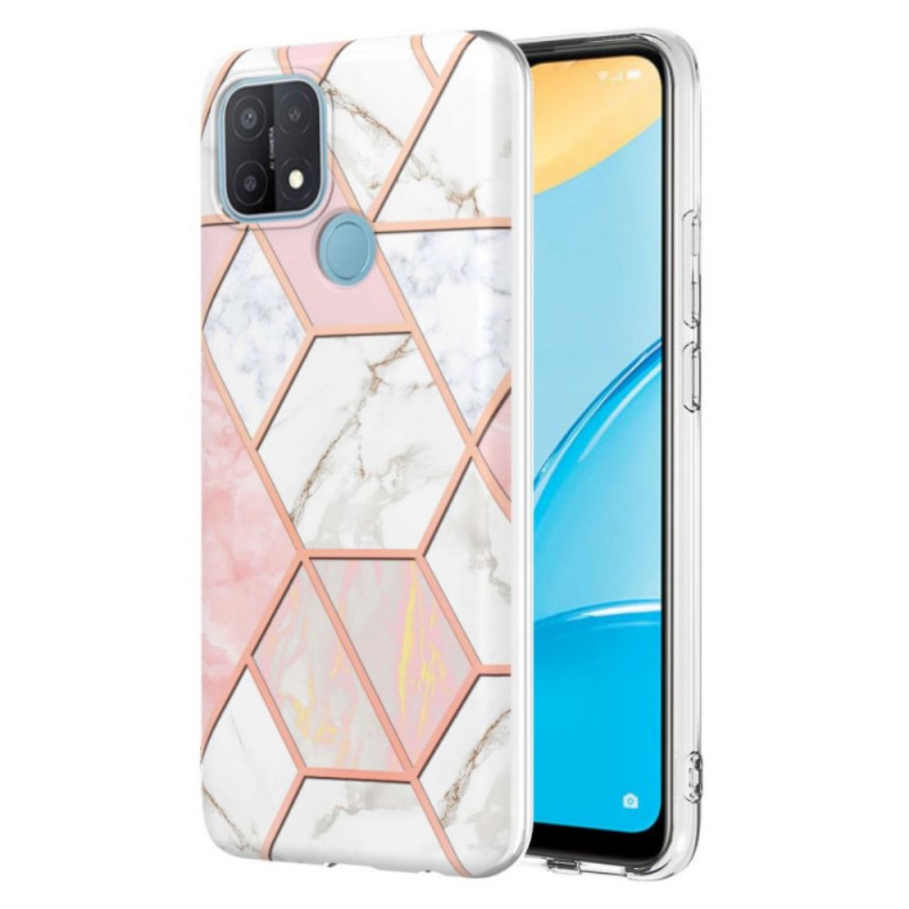 Hülle Für Oppo A15 Auffälliger Geometrischer Marmor