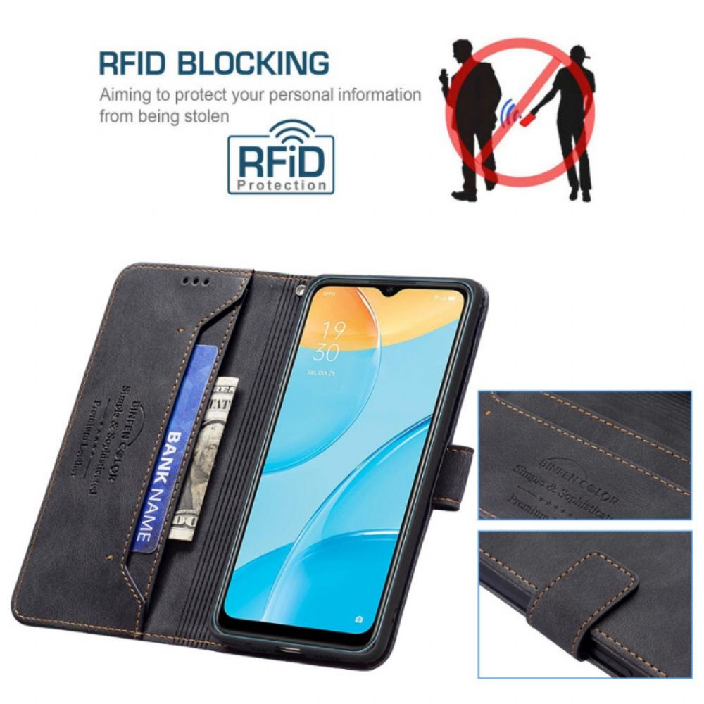 Lederhüllen Für Oppo A15 Rfid-binfen-farbe