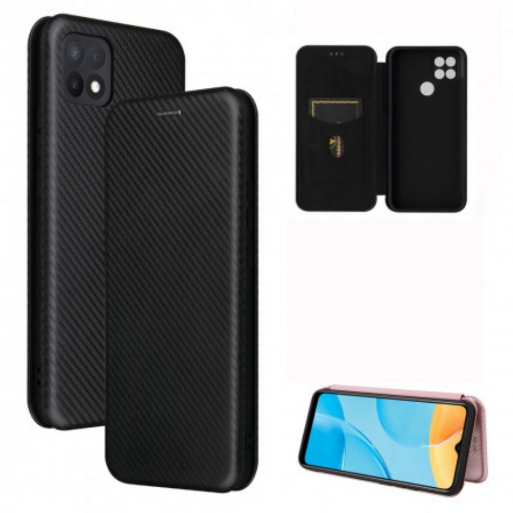 Schutzhülle Für Oppo A15 Flip Case Farbiges Carbon-silikon