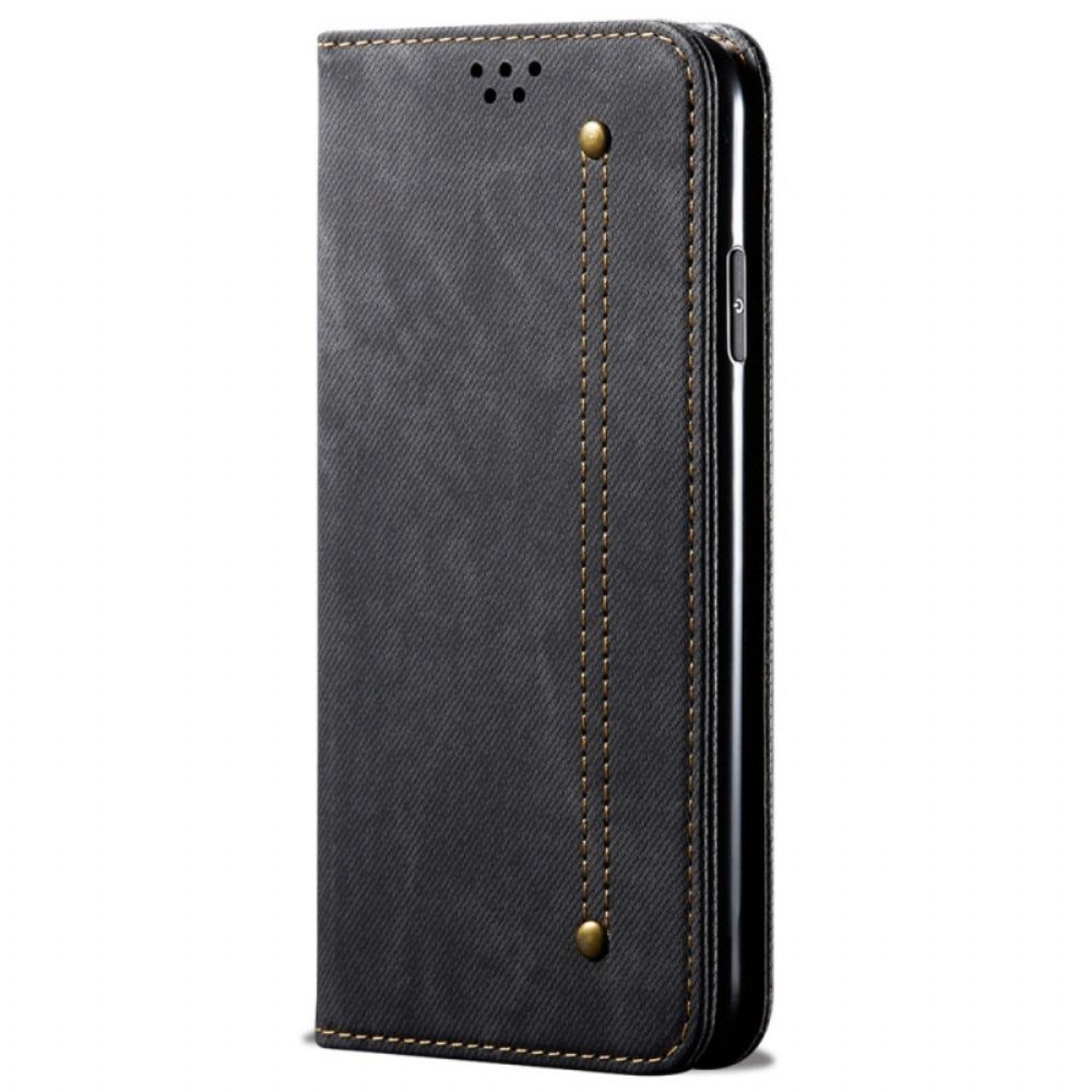 Schutzhülle Für Oppo A15 Flip Case Jeansstoff