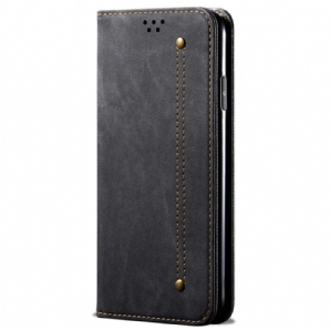 Schutzhülle Für Oppo A15 Flip Case Jeansstoff