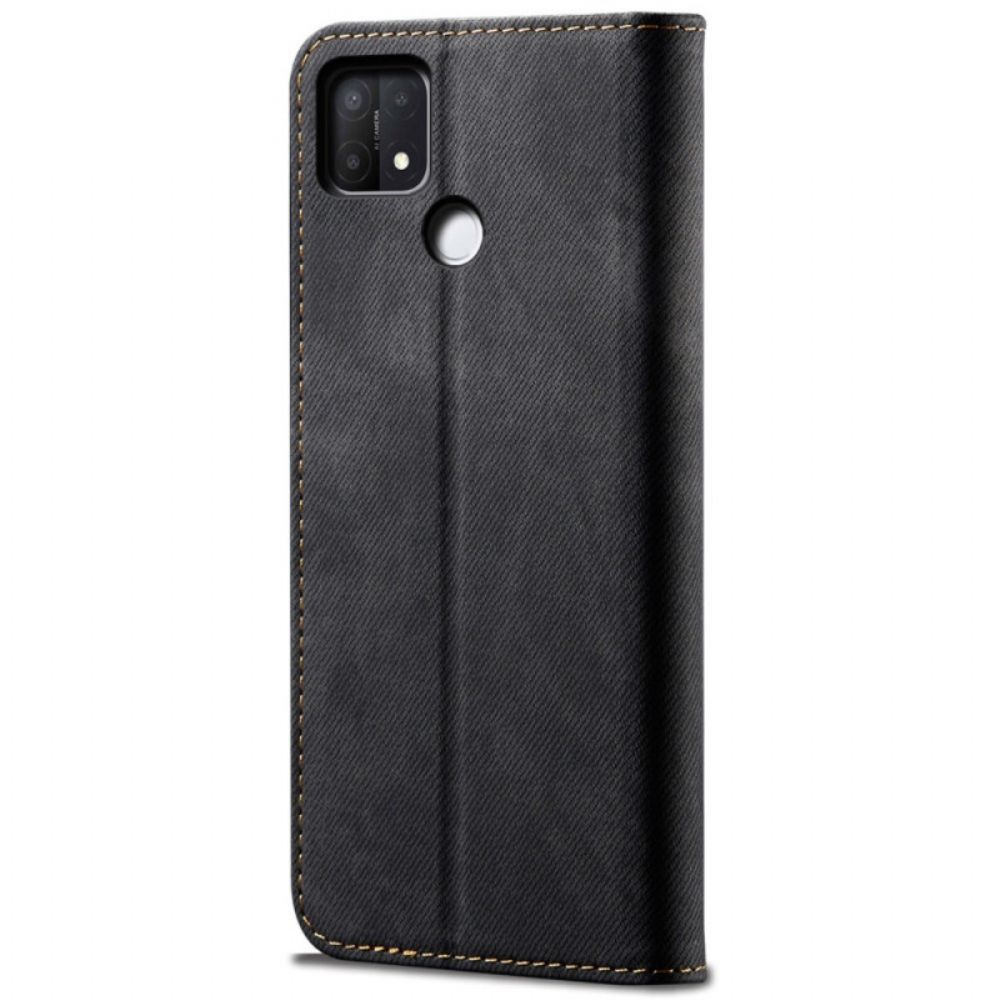 Schutzhülle Für Oppo A15 Flip Case Jeansstoff