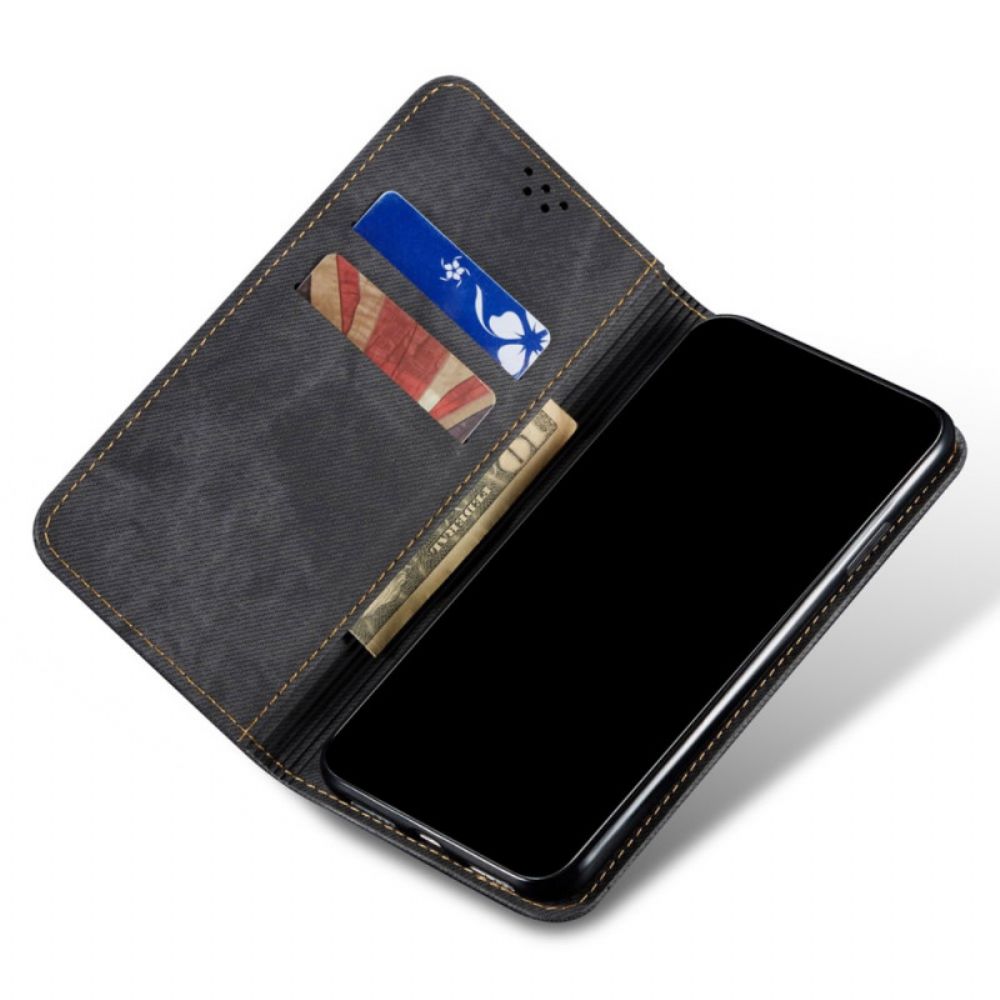 Schutzhülle Für Oppo A15 Flip Case Jeansstoff