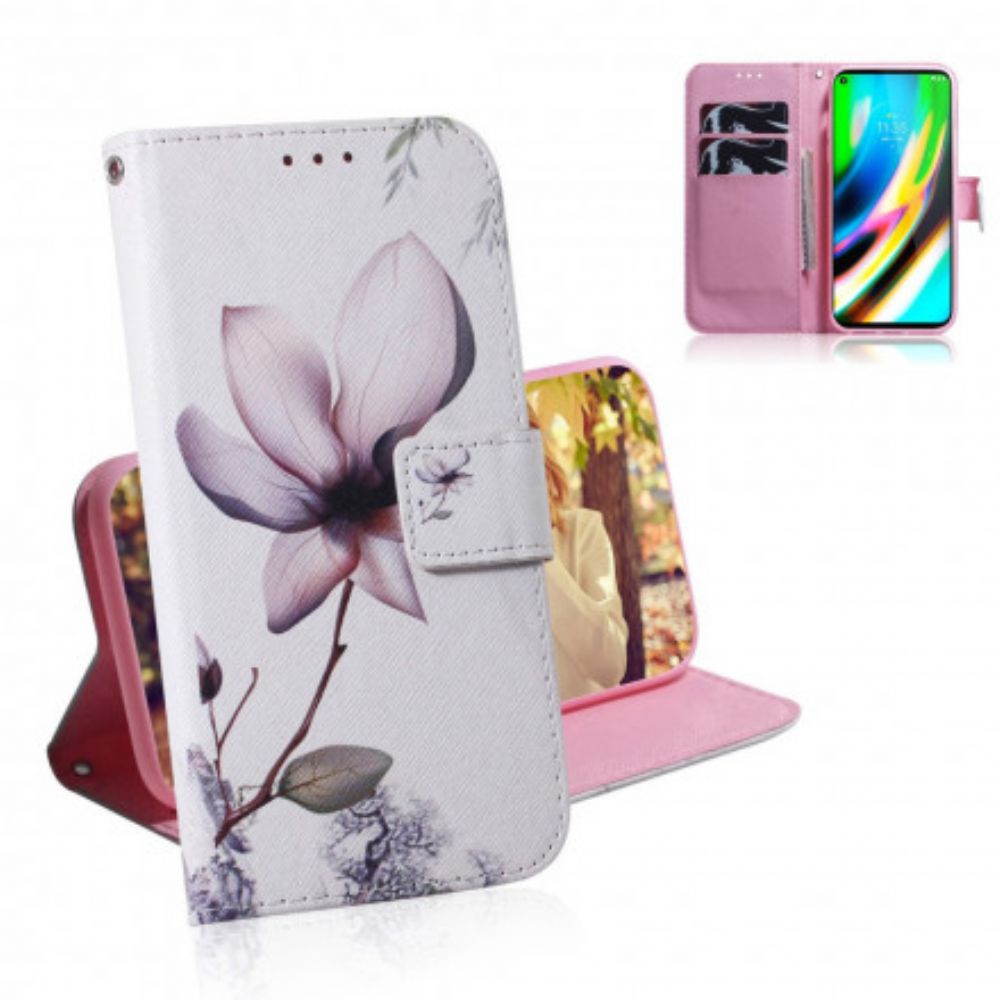 Flip Case Für Moto G9 Plus Alte Rosenblüte