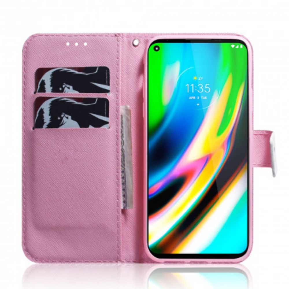 Flip Case Für Moto G9 Plus Alte Rosenblüte