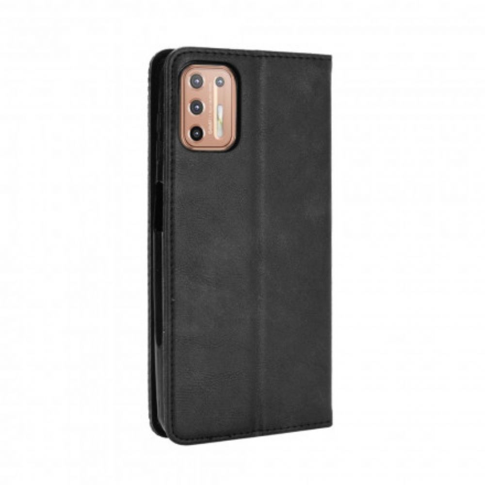 Schutzhülle Für Moto G9 Plus Flip Case Gestylter Vintage-leder-effekt