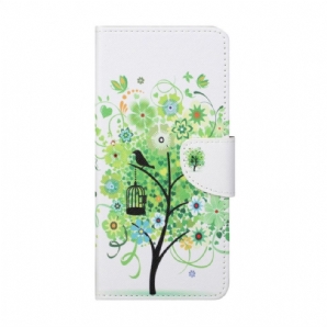 Flip Case Für Samsung Galaxy M23 5G Baum Mit Grünen Blättern