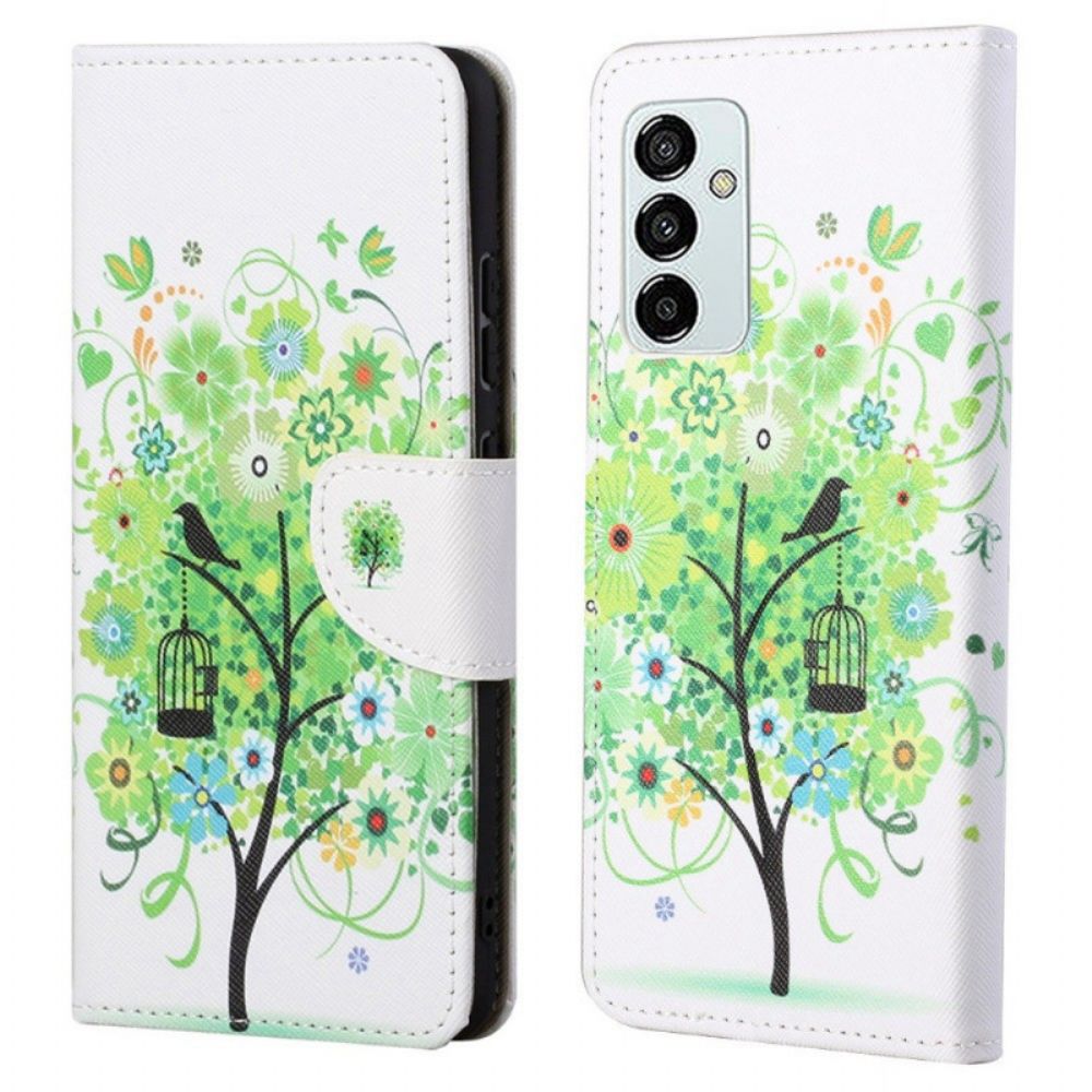 Flip Case Für Samsung Galaxy M23 5G Baum Mit Grünen Blättern