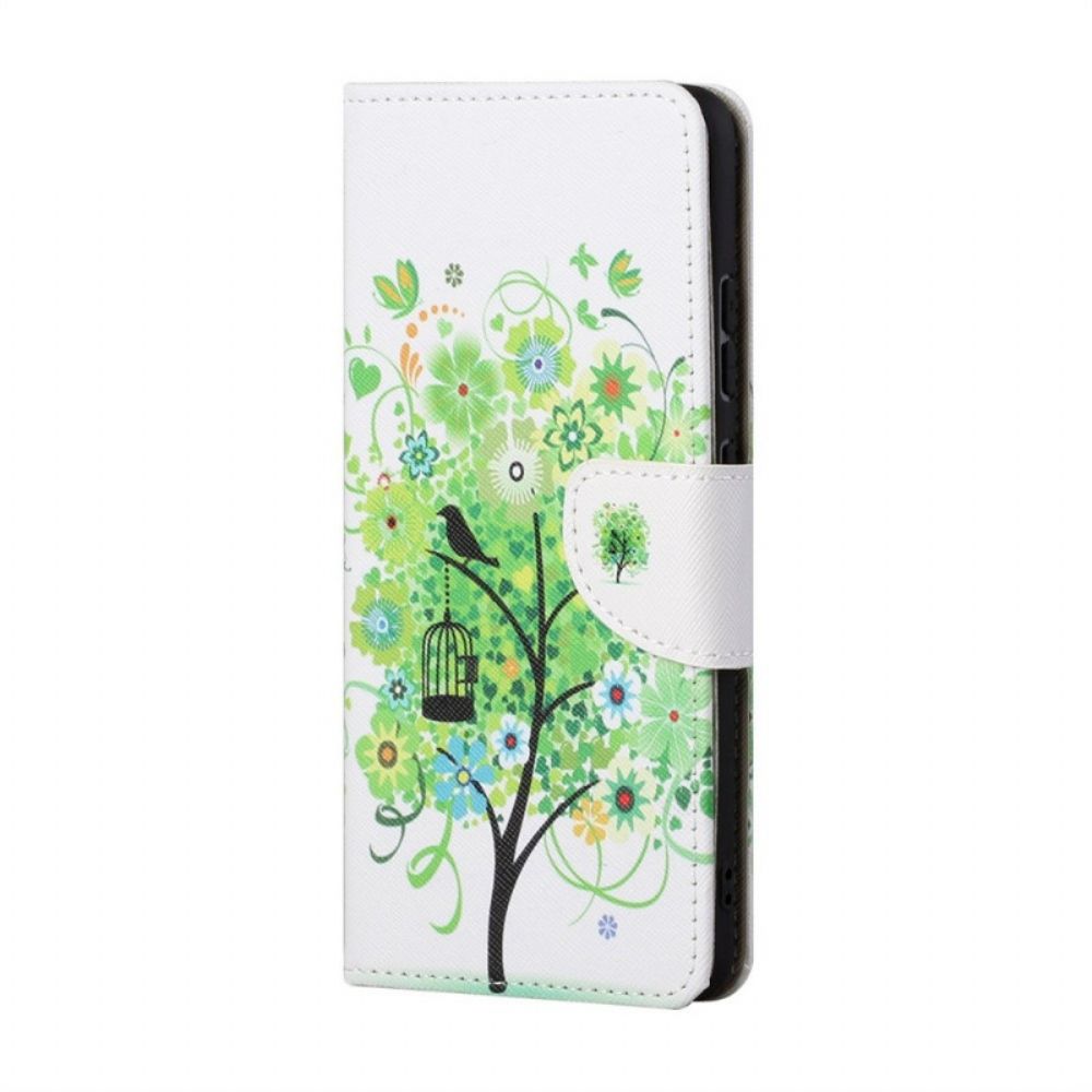 Flip Case Für Samsung Galaxy M23 5G Baum Mit Grünen Blättern