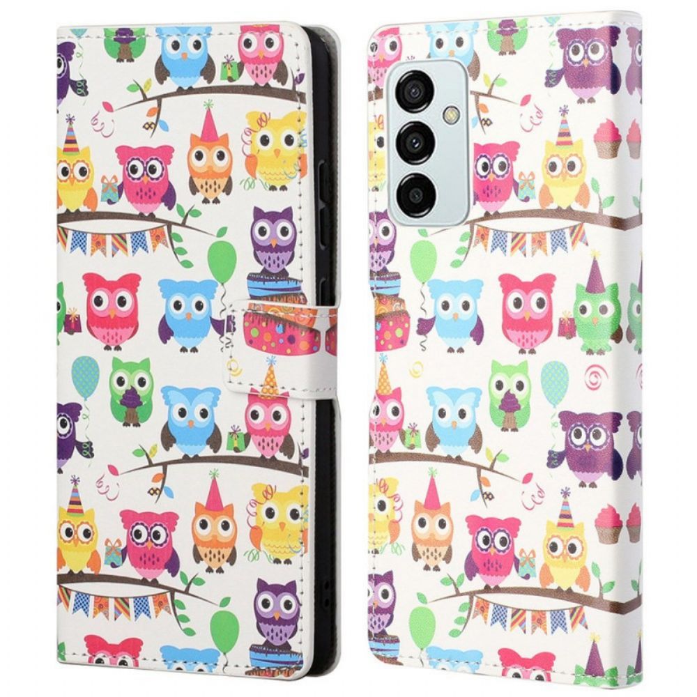 Flip Case Für Samsung Galaxy M23 5G Eulenstamm