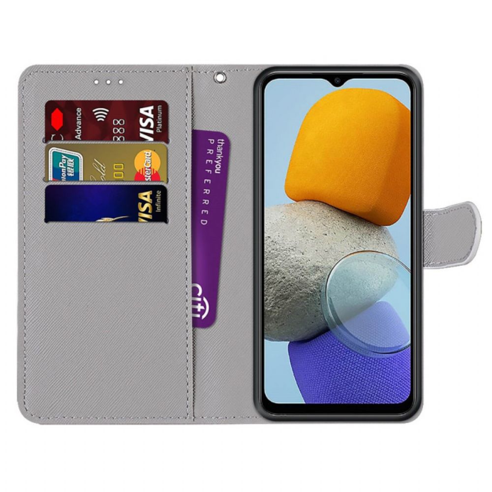 Flip Case Für Samsung Galaxy M23 5G Grafik Mit Lanyard