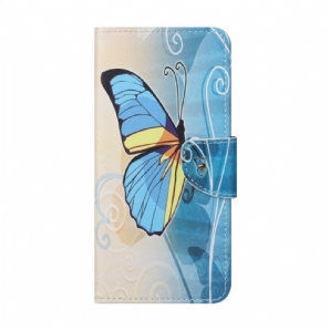 Flip Case Für Samsung Galaxy M23 5G Königlicher Schmetterling