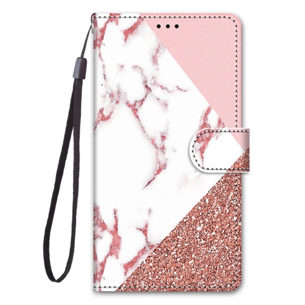 Flip Case Für Samsung Galaxy M23 5G Murmel- Und Glitzerdreieck