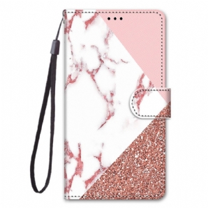 Flip Case Für Samsung Galaxy M23 5G Murmel- Und Glitzerdreieck