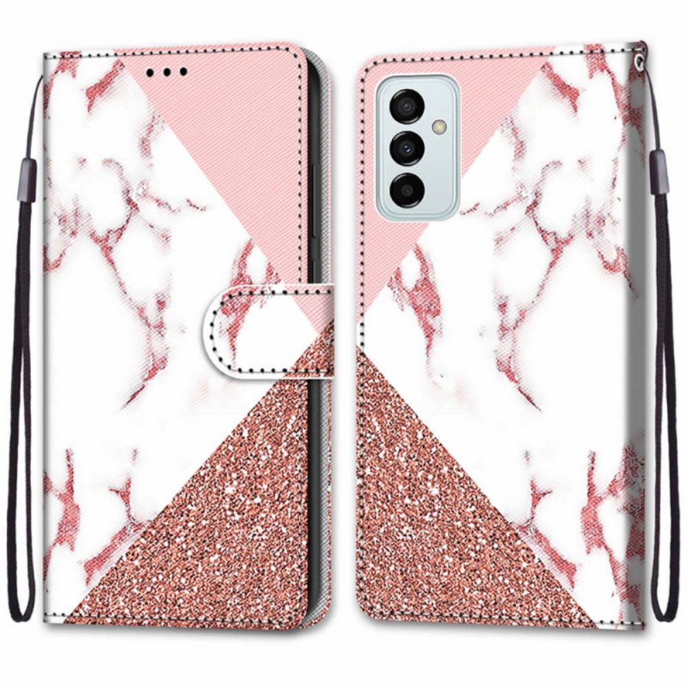 Flip Case Für Samsung Galaxy M23 5G Murmel- Und Glitzerdreieck