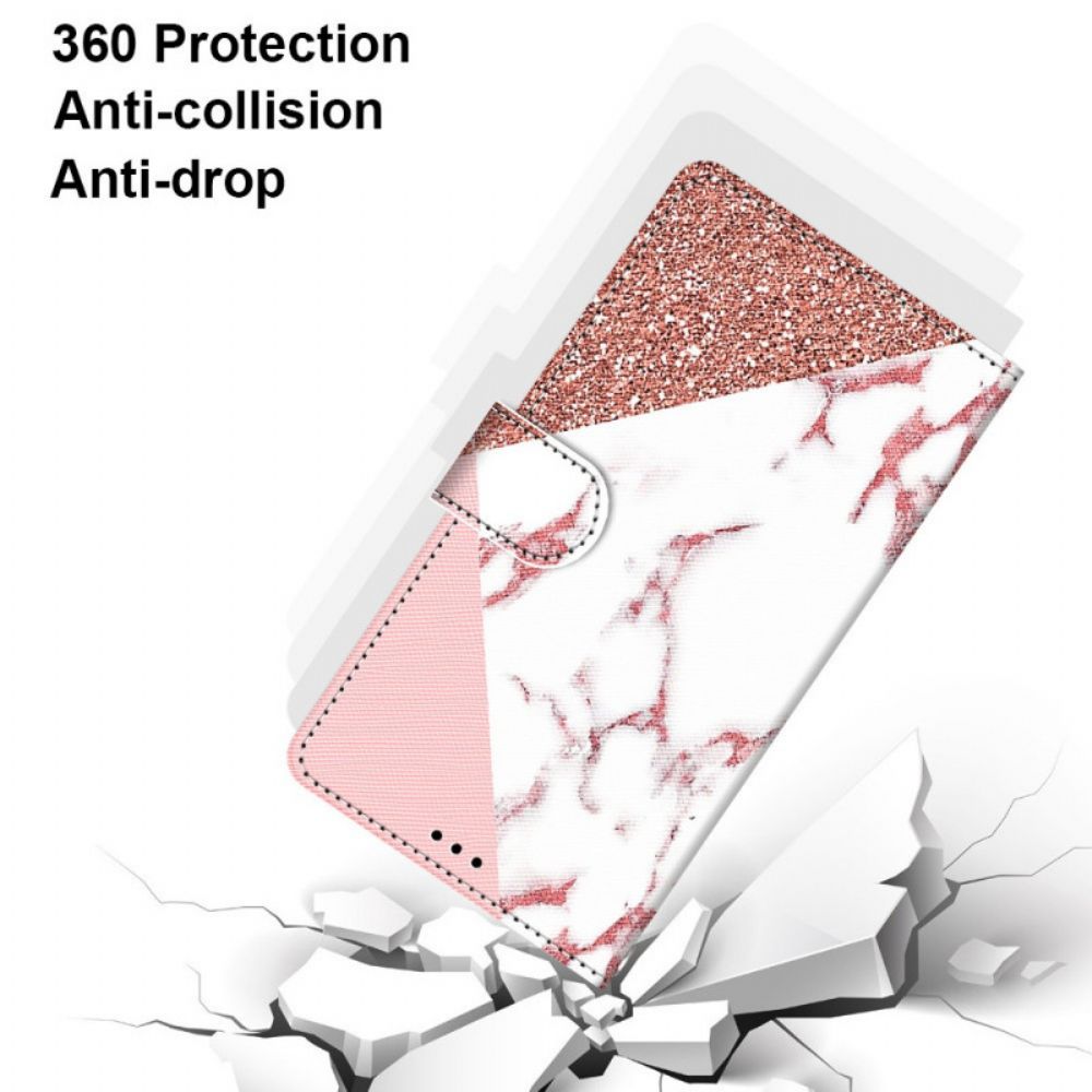 Flip Case Für Samsung Galaxy M23 5G Murmel- Und Glitzerdreieck