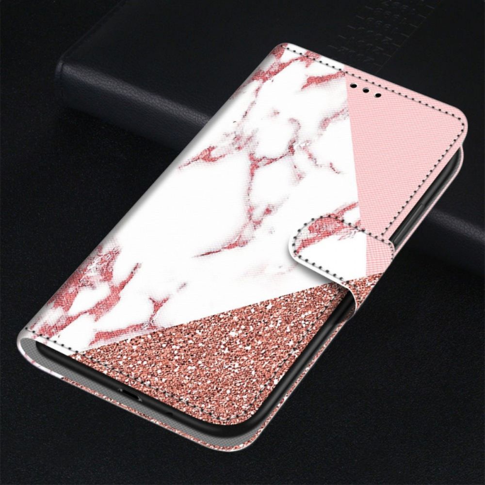 Flip Case Für Samsung Galaxy M23 5G Murmel- Und Glitzerdreieck