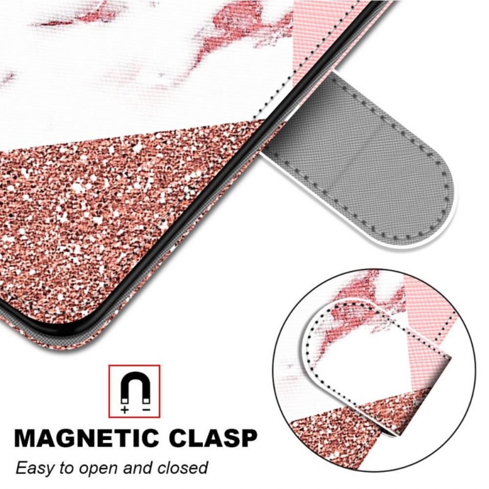 Flip Case Für Samsung Galaxy M23 5G Murmel- Und Glitzerdreieck